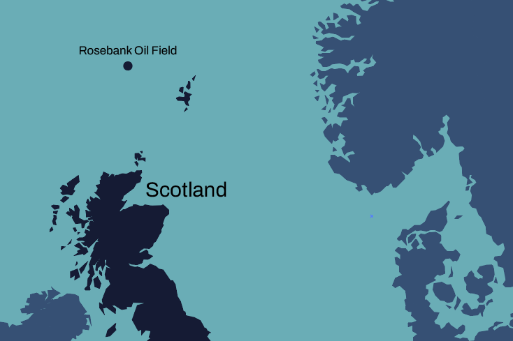 Map showing location of Rosebank Oil Field logo