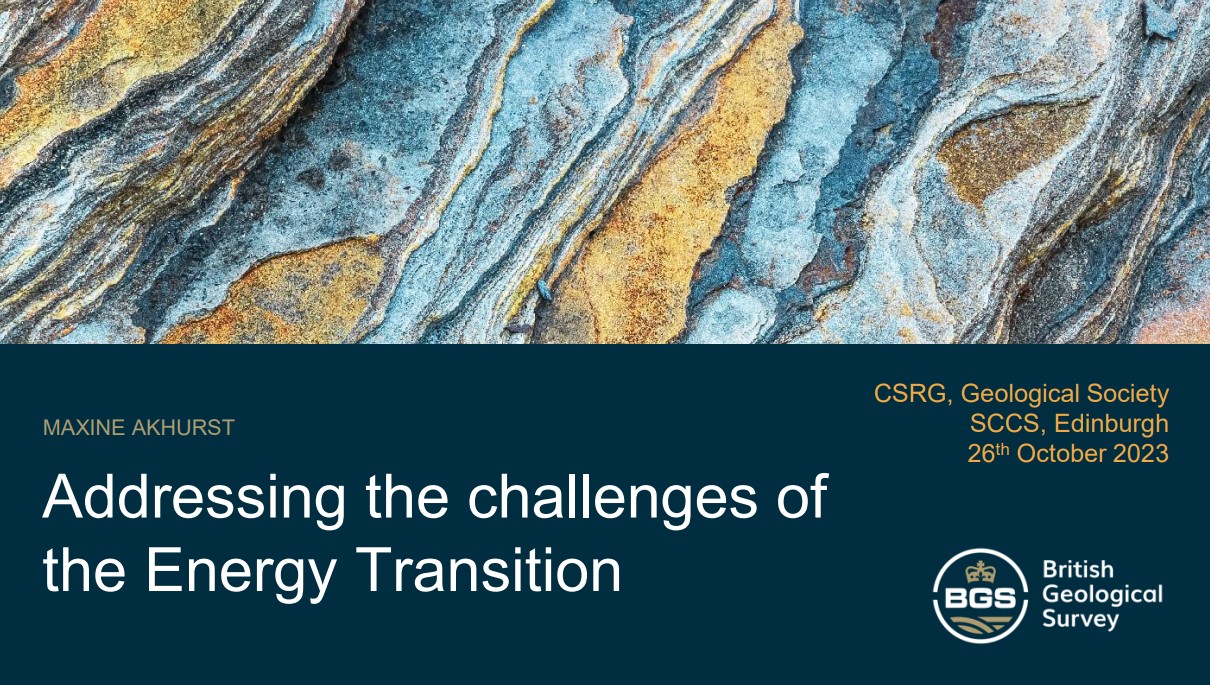 Presentation title slide: Addressing the challenges of the Energy Transition logo