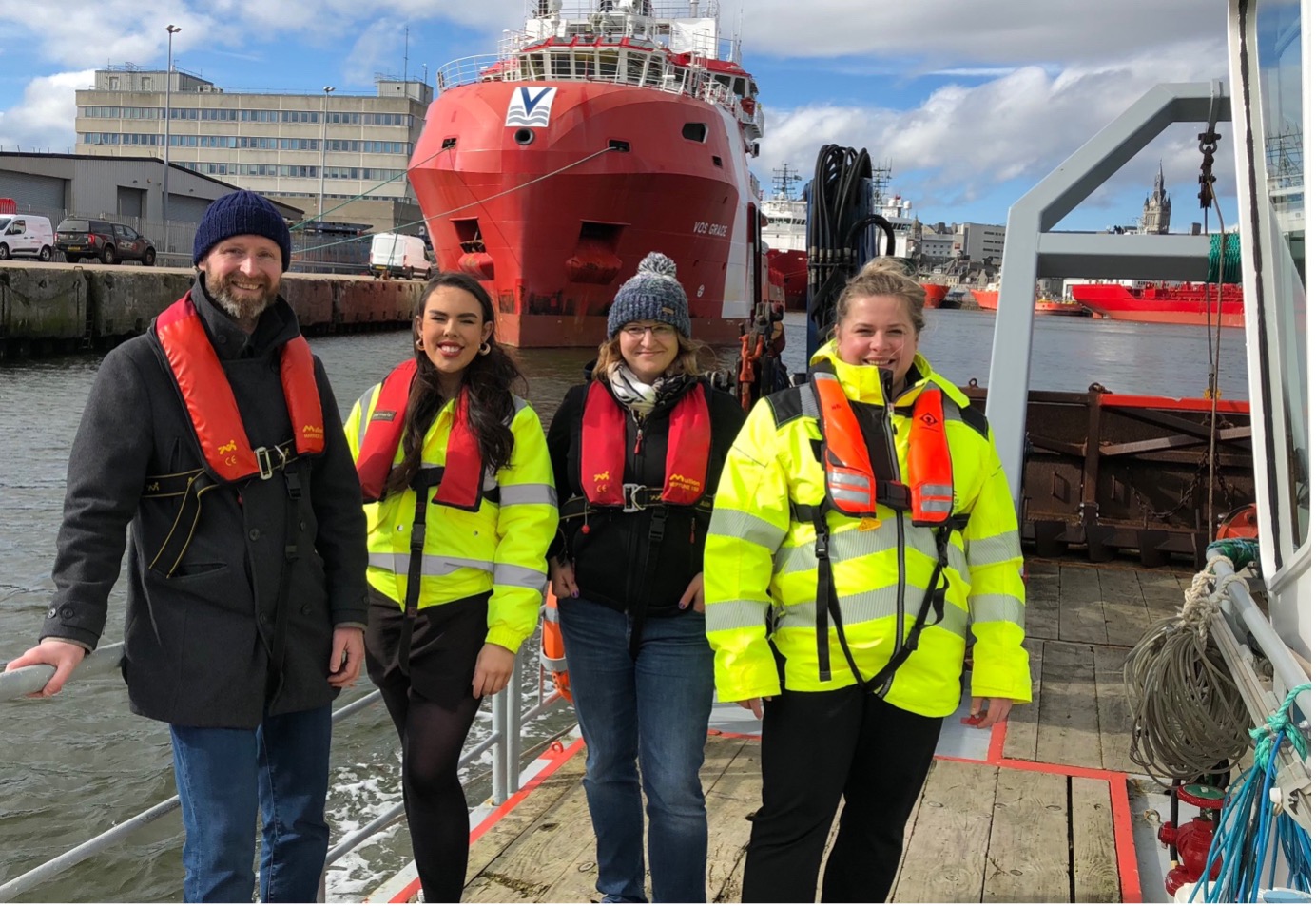 EverLoNG partners SCCS enjoying a tour of the Port of Aberdeen logo